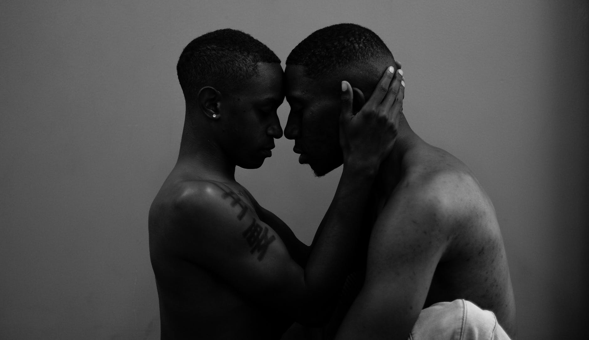 A couple in a tender, private moment together